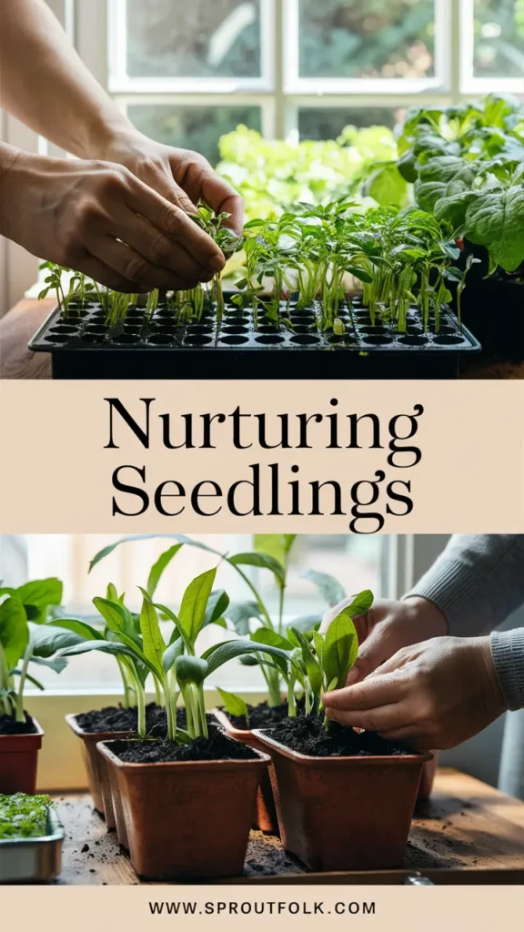 step 2 of Growing Houseplants from Seed is nurturing seedlings 